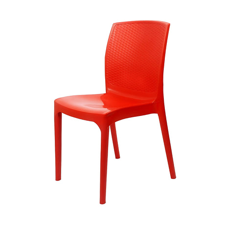 Settle Grandeur Armless Plastic Chair - Red_2
