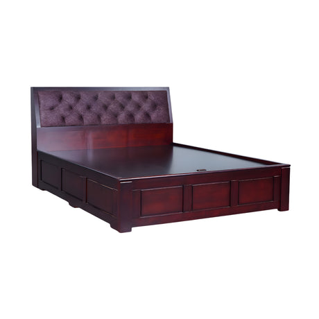Settle Hatfield Hydraulic Wooden Bed King Size - Light Walnut Finish_1