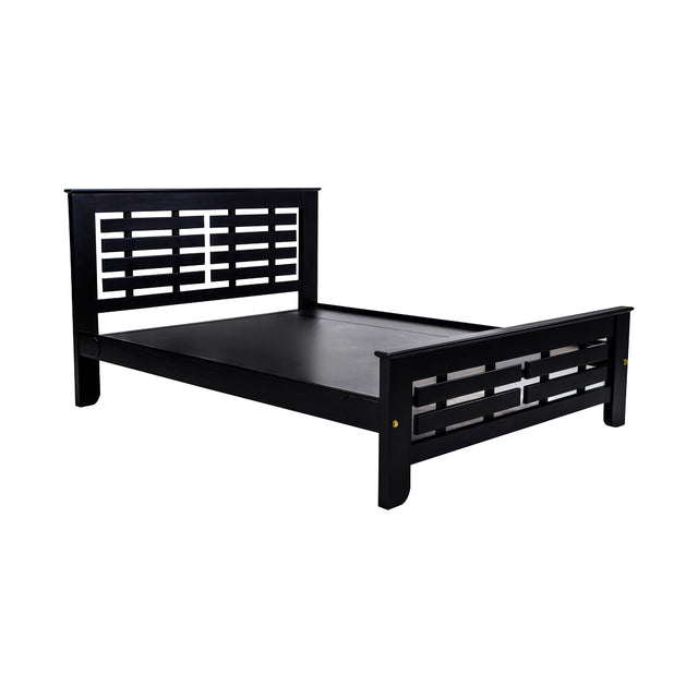 Settle Houston Elite Wooden Bed Queen Size - Dark Walnut Finish_1