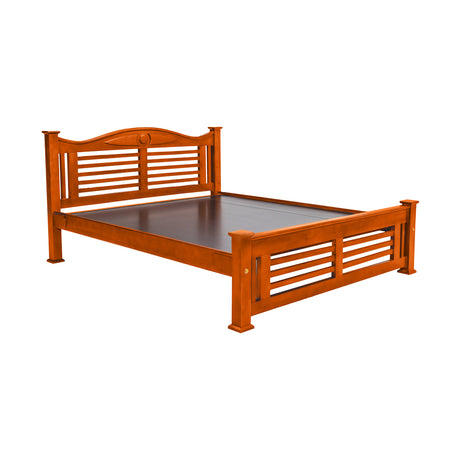 Settle Lapaaz Luxury Wooden Bed Queen Size - Teak Finish_1