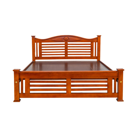 Settle Lapaaz Luxury Wooden Bed Queen Size - Teak Finish_2
