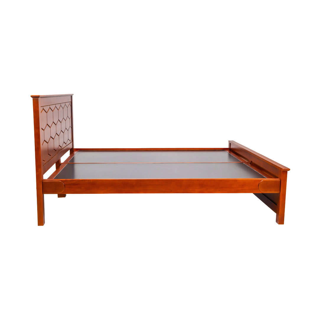 Settle Lincoln Wooden Bed Queen Size - Teak Finish_3