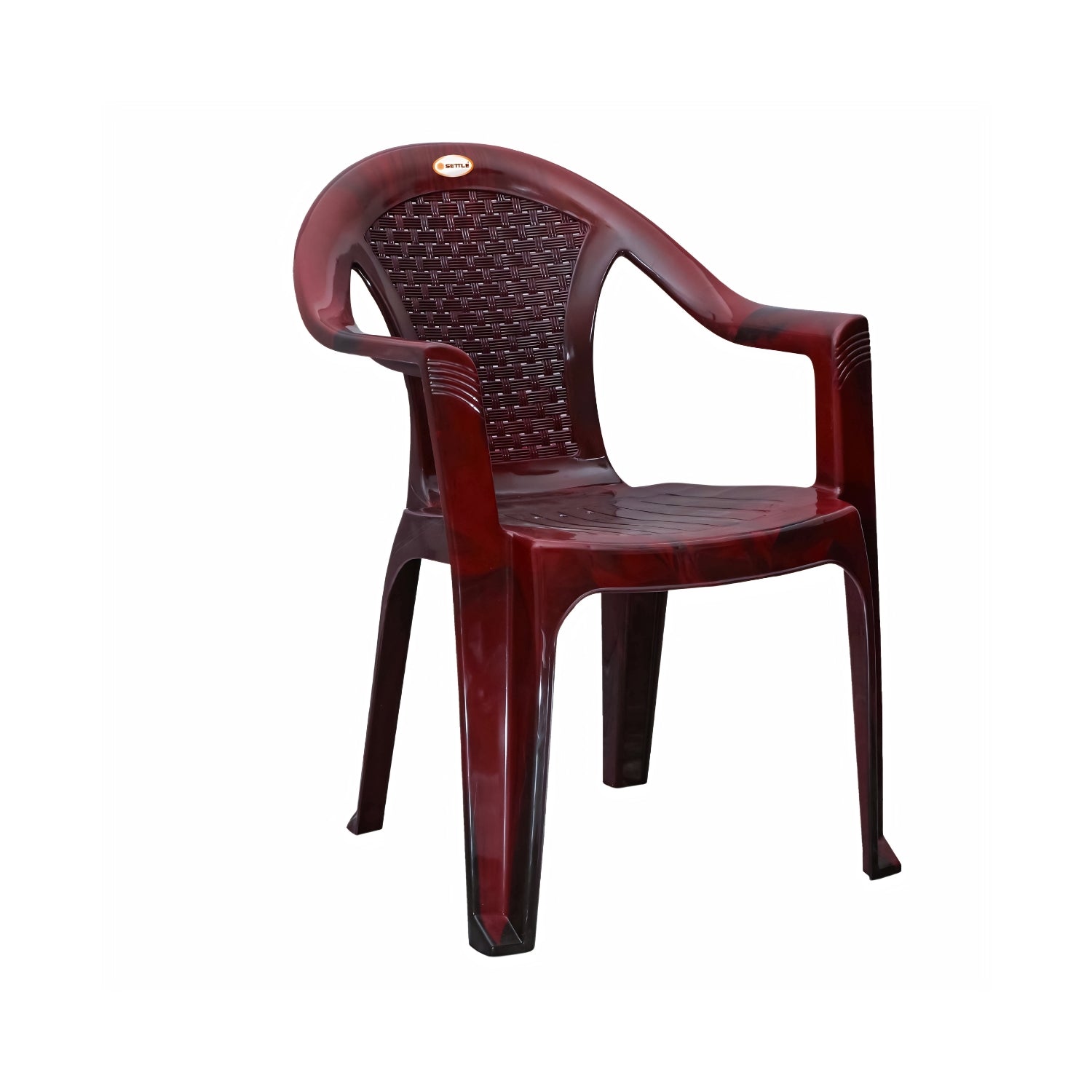 Settle Lite Arm Plastic Chair - Teakwood_1