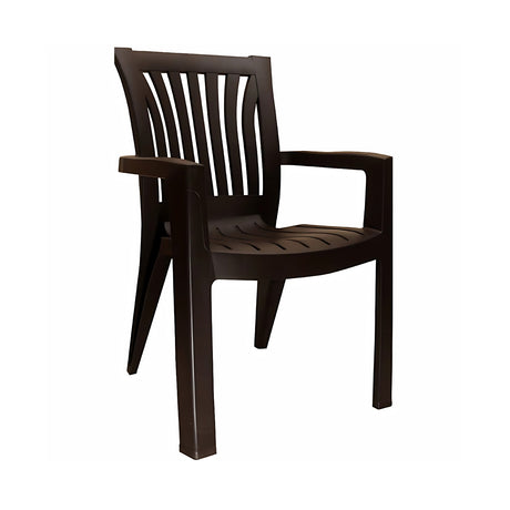 Settle Majestic Arm Plastic Chair - Brown_1