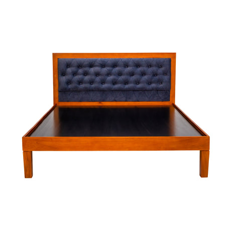 Settle Melbourne Sophisticated Wooden Bed Queen Size - Teak Finish_2