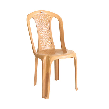 Settle Neo Comfort Armless Plastic Chair - Teakwood_1