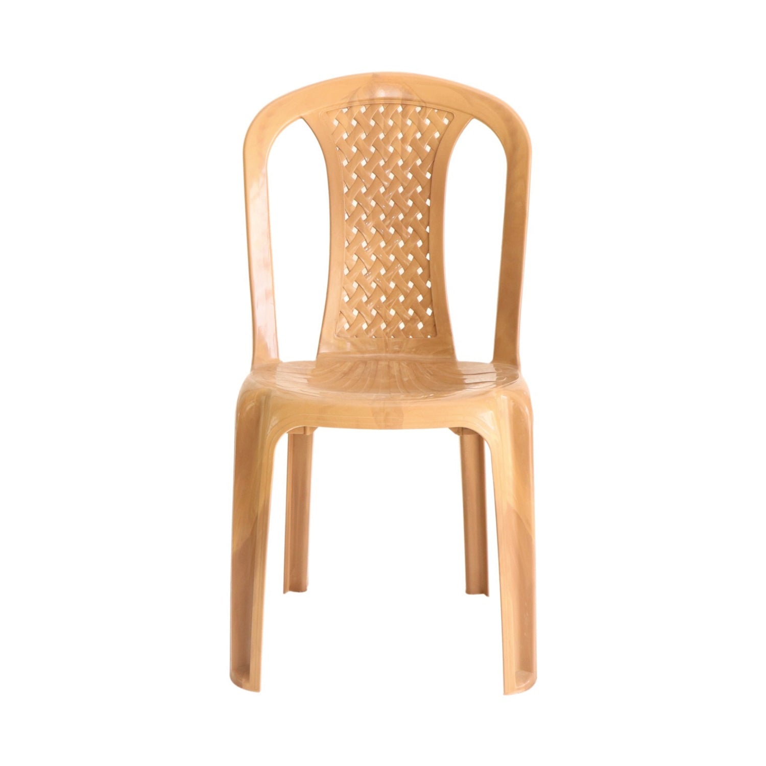 Settle Neo Comfort Armless Plastic Chair - Teakwood_2