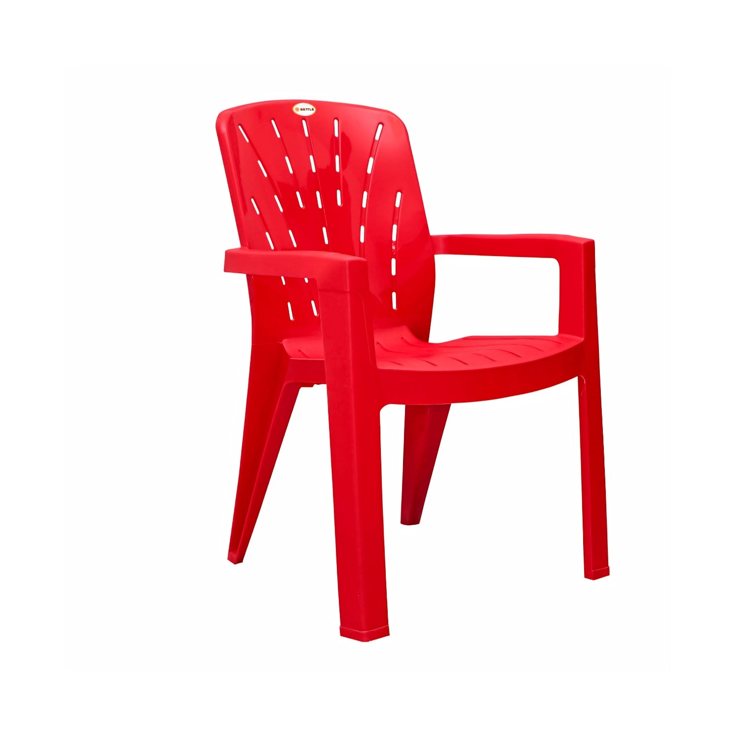 Settle Royale Arm Plastic Chair - Red_1