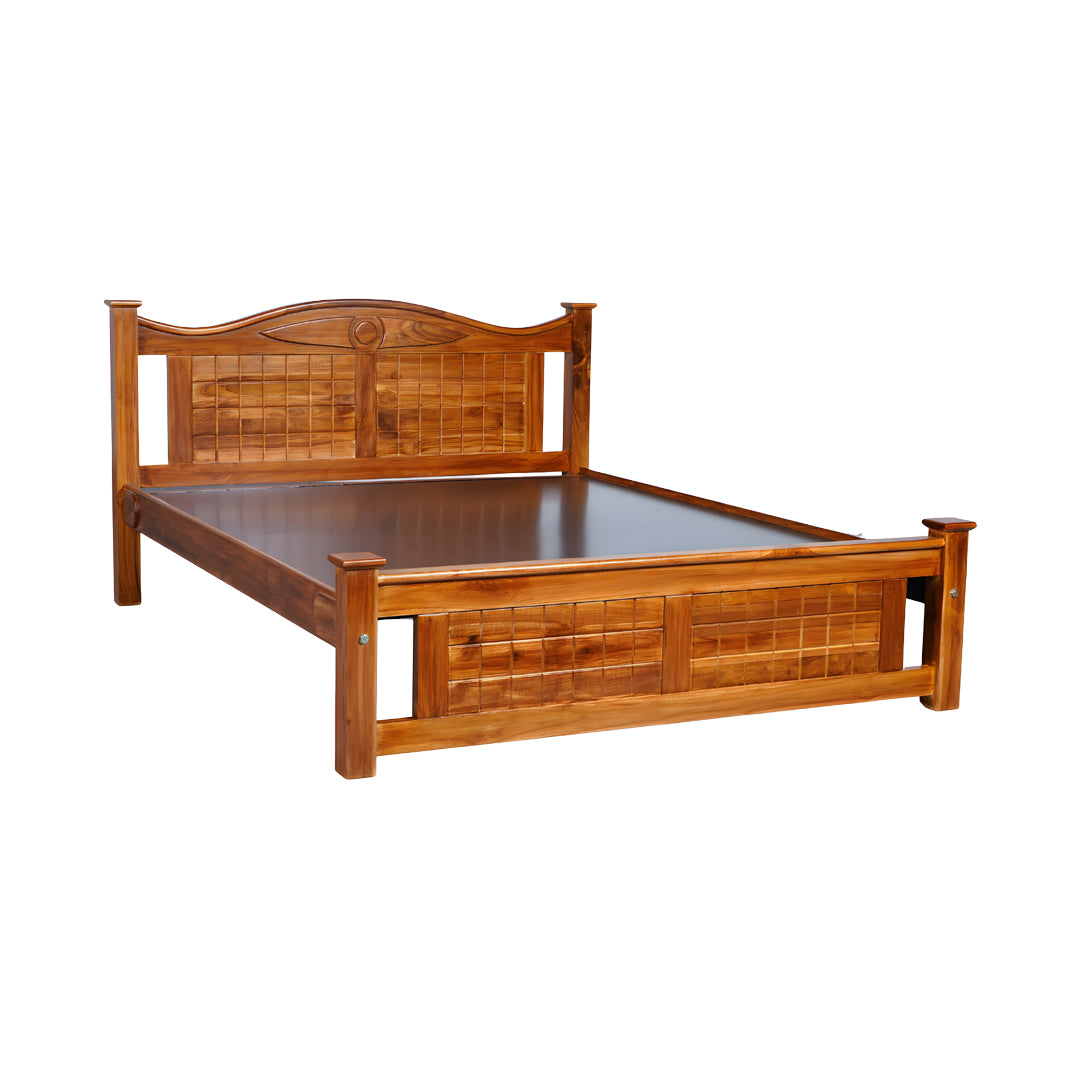 Settle Sofia Wooden Bed King Size - Natural Finish_1