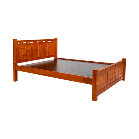 Settle York Grand Wooden Bed King Size - Teak Finish_1