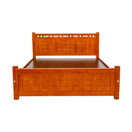Settle York Grand Wooden Bed King Size - Teak Finish_2