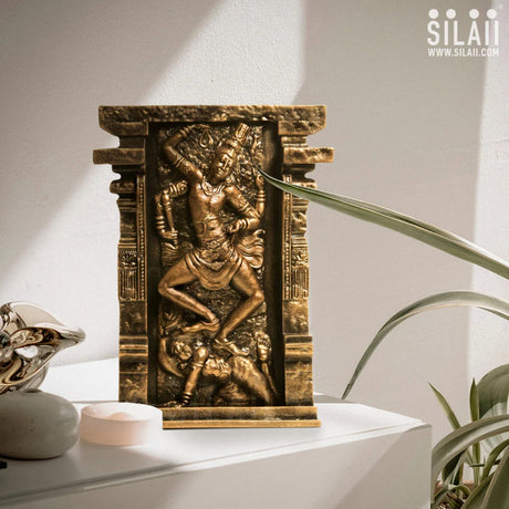 Replica of Kalari from Moovar Temple  8 In Sculpture - Antique Bronze