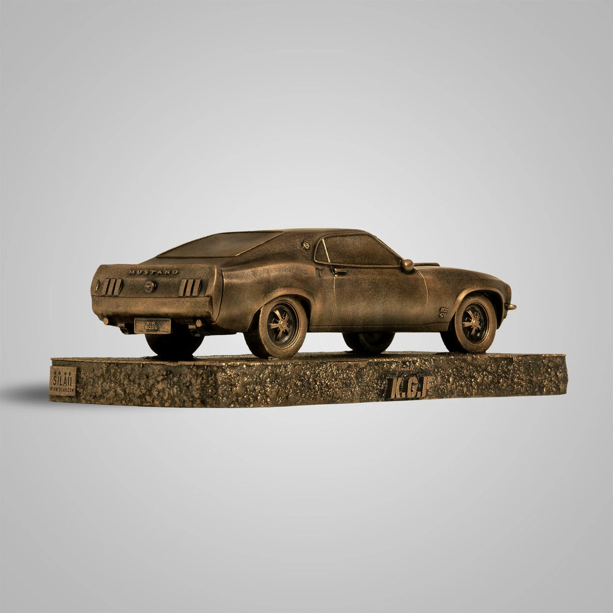 Replica of Mustang Car 11.5 In Sculpture - Antique Bronze