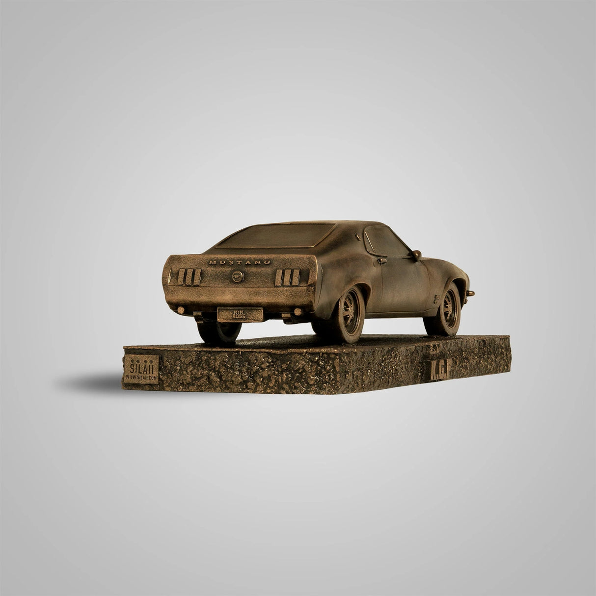 Replica of Mustang Car 11.5 In Sculpture - Antique Bronze