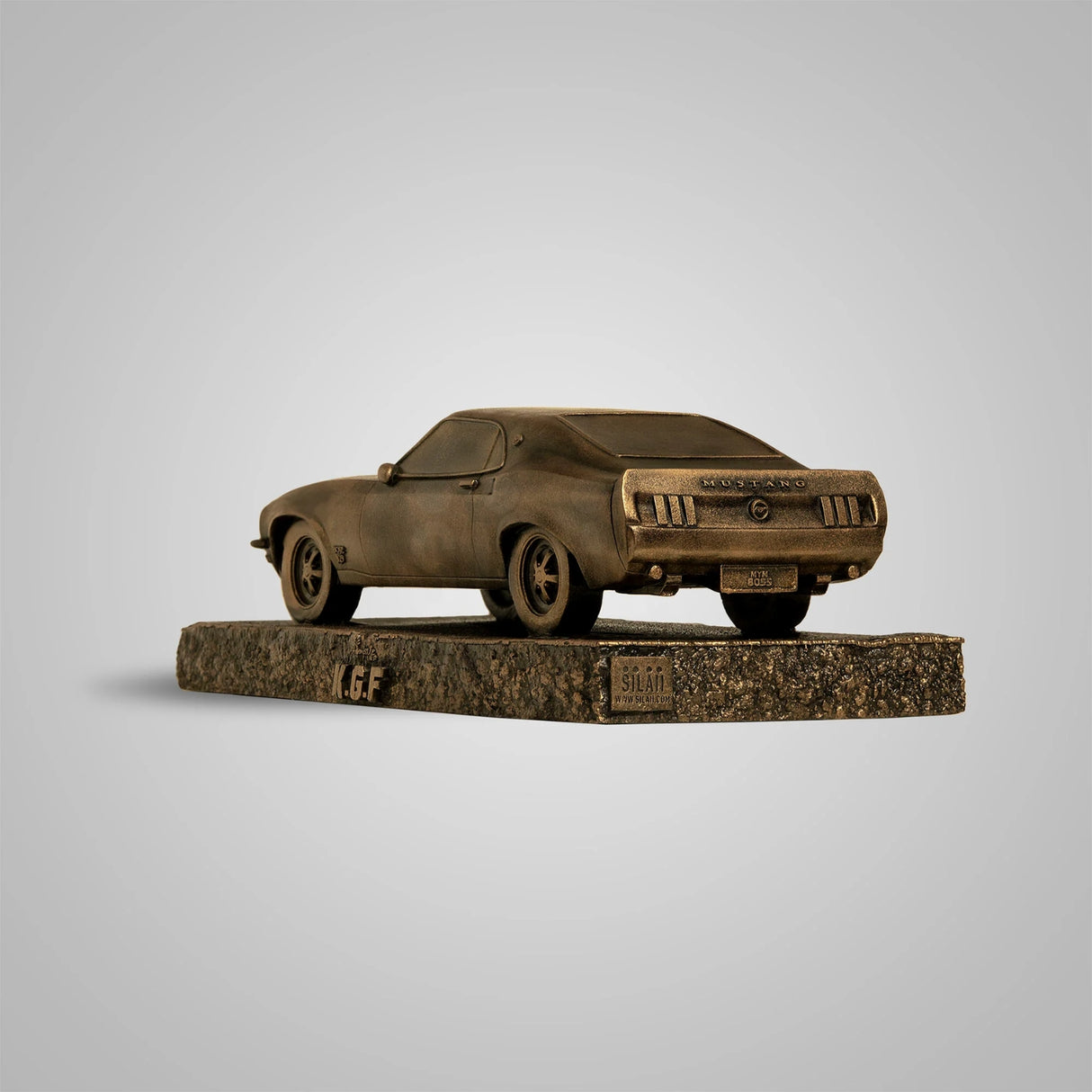 Replica of Mustang Car 11.5 In Sculpture - Antique Bronze