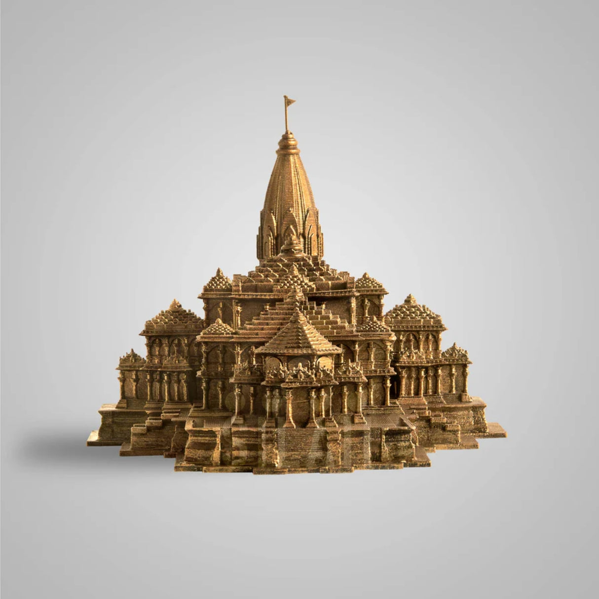 Ram Mandir Replica 6 In Sculpture - Antique Bronze