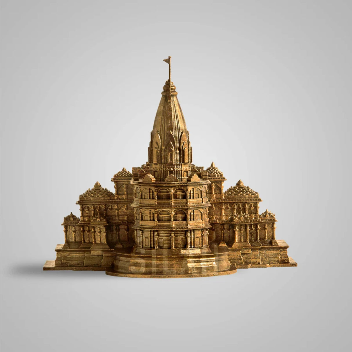 Ram Mandir Replica 6 In Sculpture - Antique Bronze