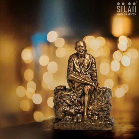 Shirdi Sai Baba Idol 6 In Sculpture - Antique Bronze