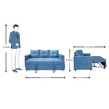 Budapest Pro Premium Fabric Sofa Cum Bed - Blue
