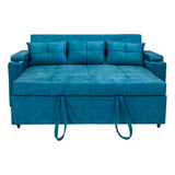 Stockholm Pro Contemporary Fabric Sofa Cum Bed with Adjustable Back - Blue