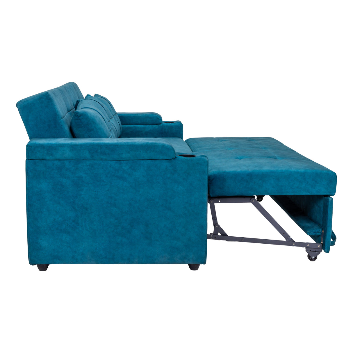 Stockholm Pro Contemporary Fabric Sofa Cum Bed with Adjustable Back - Blue