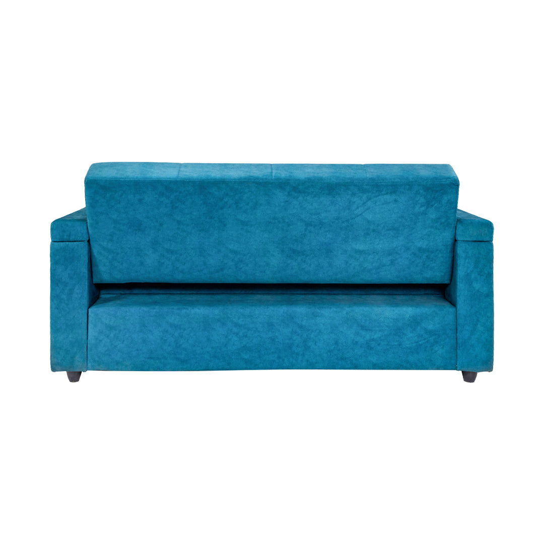 Stockholm Contemporary Fabric Sofa Cum Bed with Adjustable Back - Blue_10