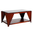 Stow Glass Top Wooden Coffee Table - Light Walnut Finish_1