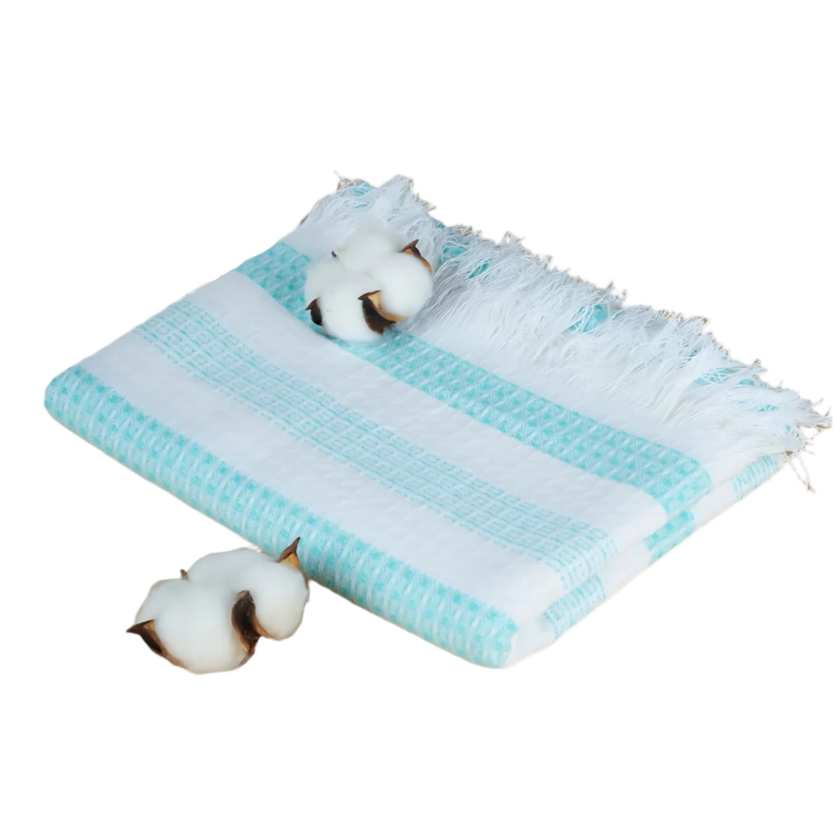 Doctor Towels Stripe Waffle Weave Cotton Bath Towel 70 x 140 cm - Blue