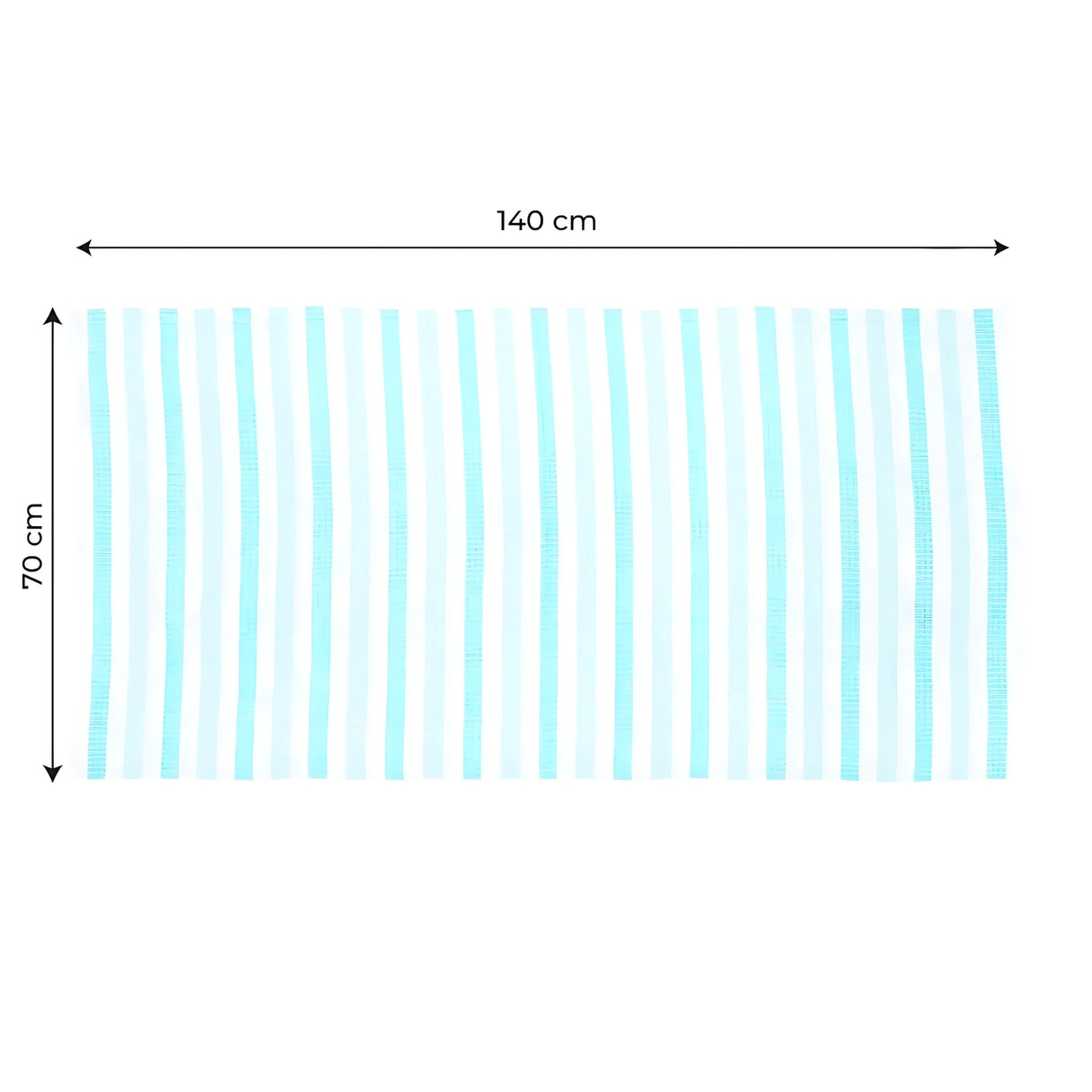 Doctor Towels Stripe Waffle Weave Cotton Bath Towel 70 x 140 cm - Blue