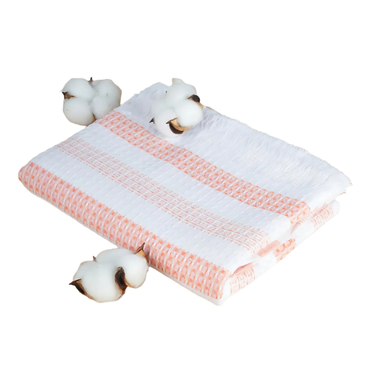 Doctor Towles Stripe Waffle Weave Bath Towel 70 x 140 cm - Orange