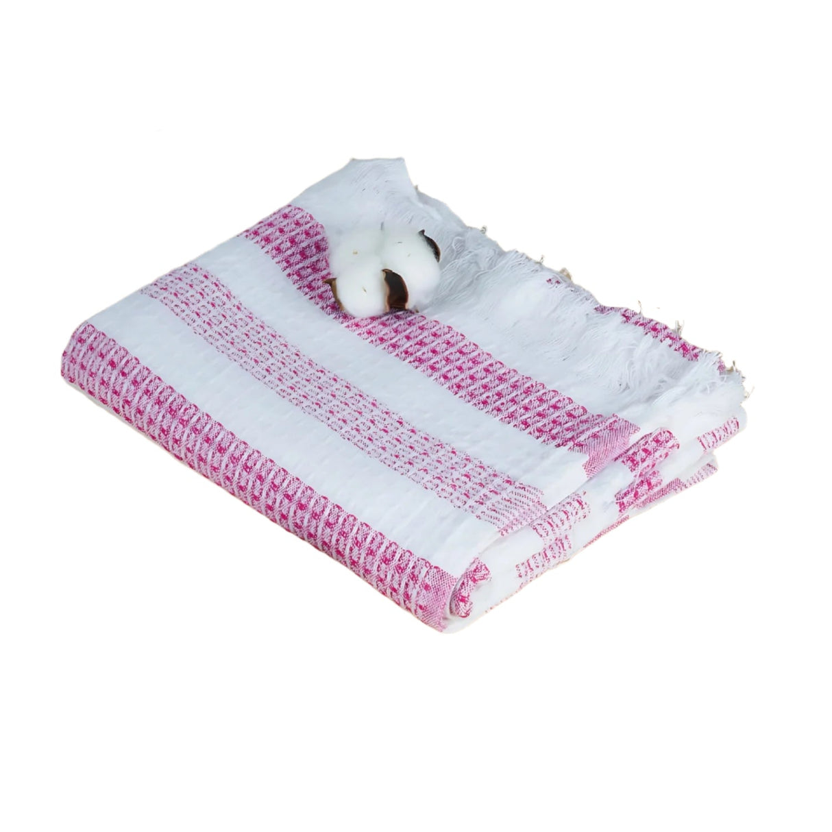 Doctor Towels Stripe Waffle Weave Bath Towel 70x140 cm - Red