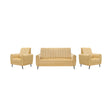 Suez Luxe Striped Fabric Sofa Set (3+1+1-Seater) - Beige_1