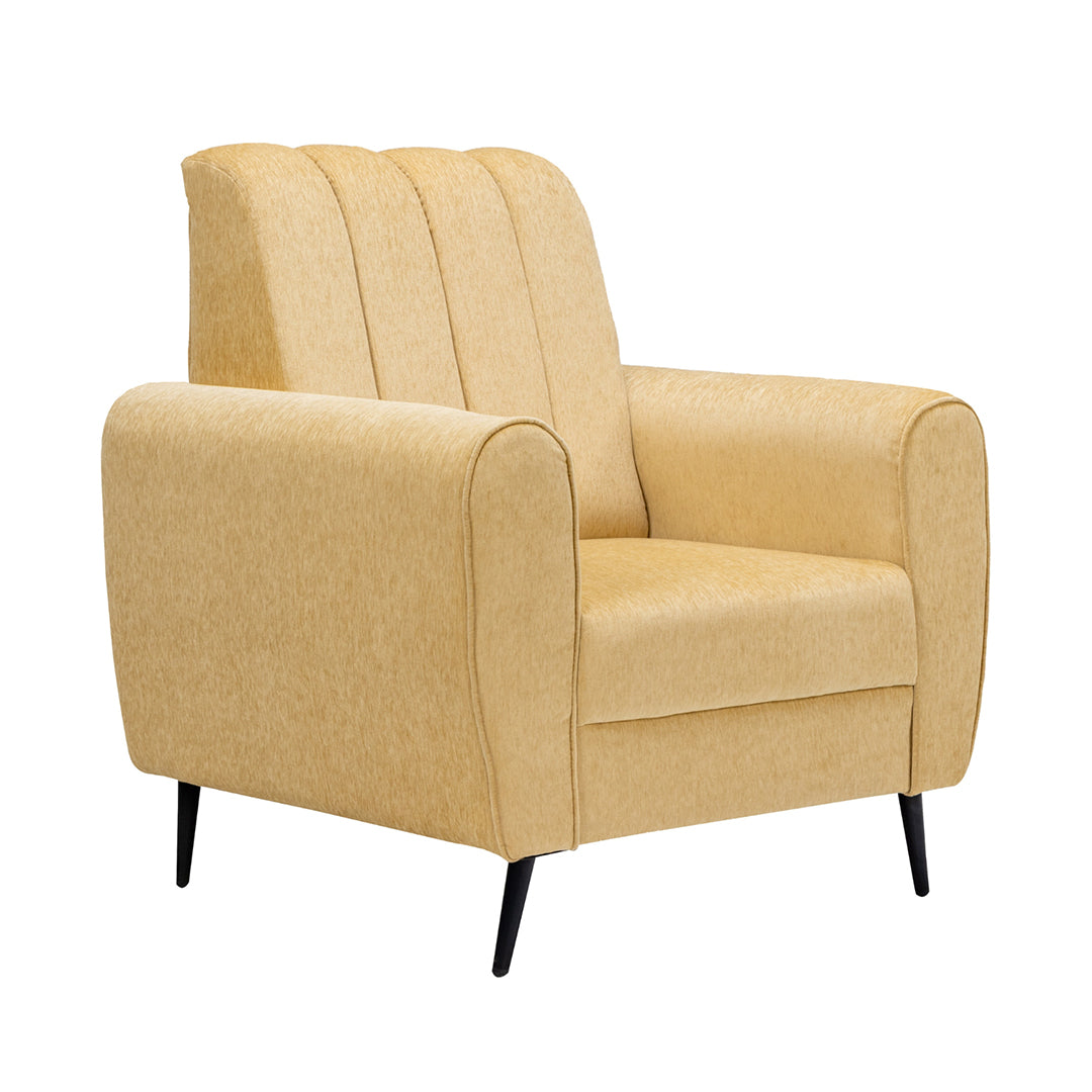 Suez Luxe Striped Fabric Sofa Set (3+1+1-Seater) - Beige_3