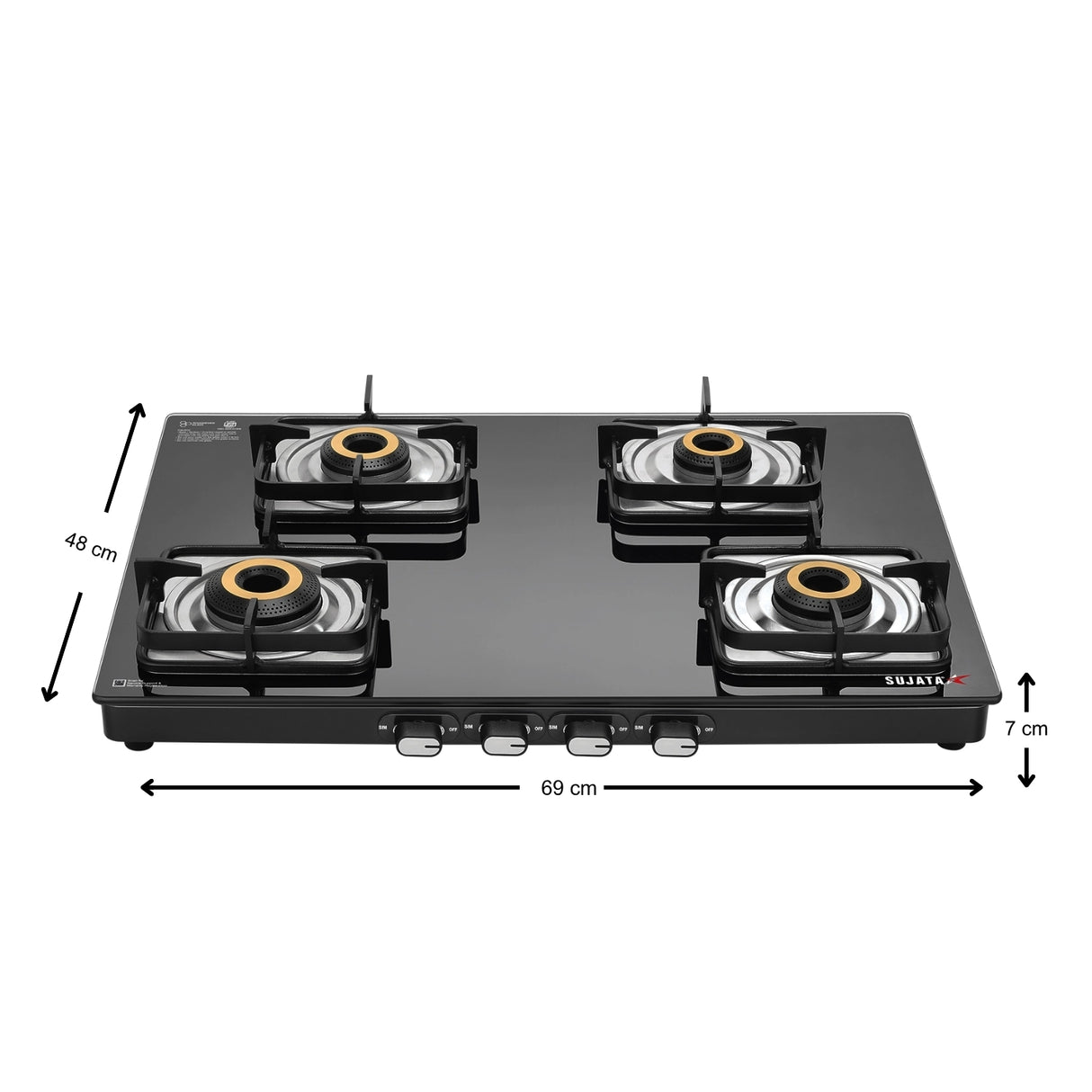 Sujata Classic 4B Cooktop Gas Stove – Black