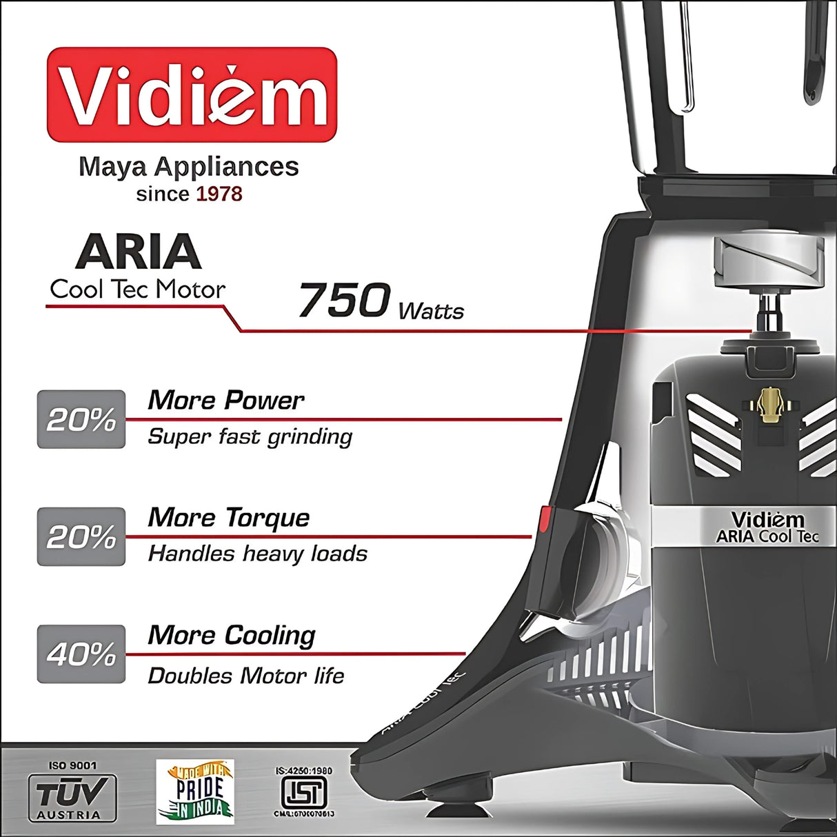 Vidiem V Star Premium 750W Mixer Grinder – Black