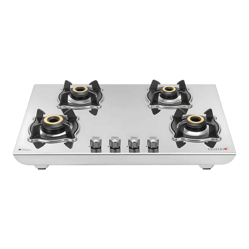 Sujata Robusto 4B Cooktop Gas Stove – Silver