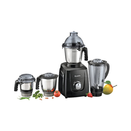 Sujata MG03 1000W Mixer Grinder 4 Jars 1000 Watts - Black_Front View