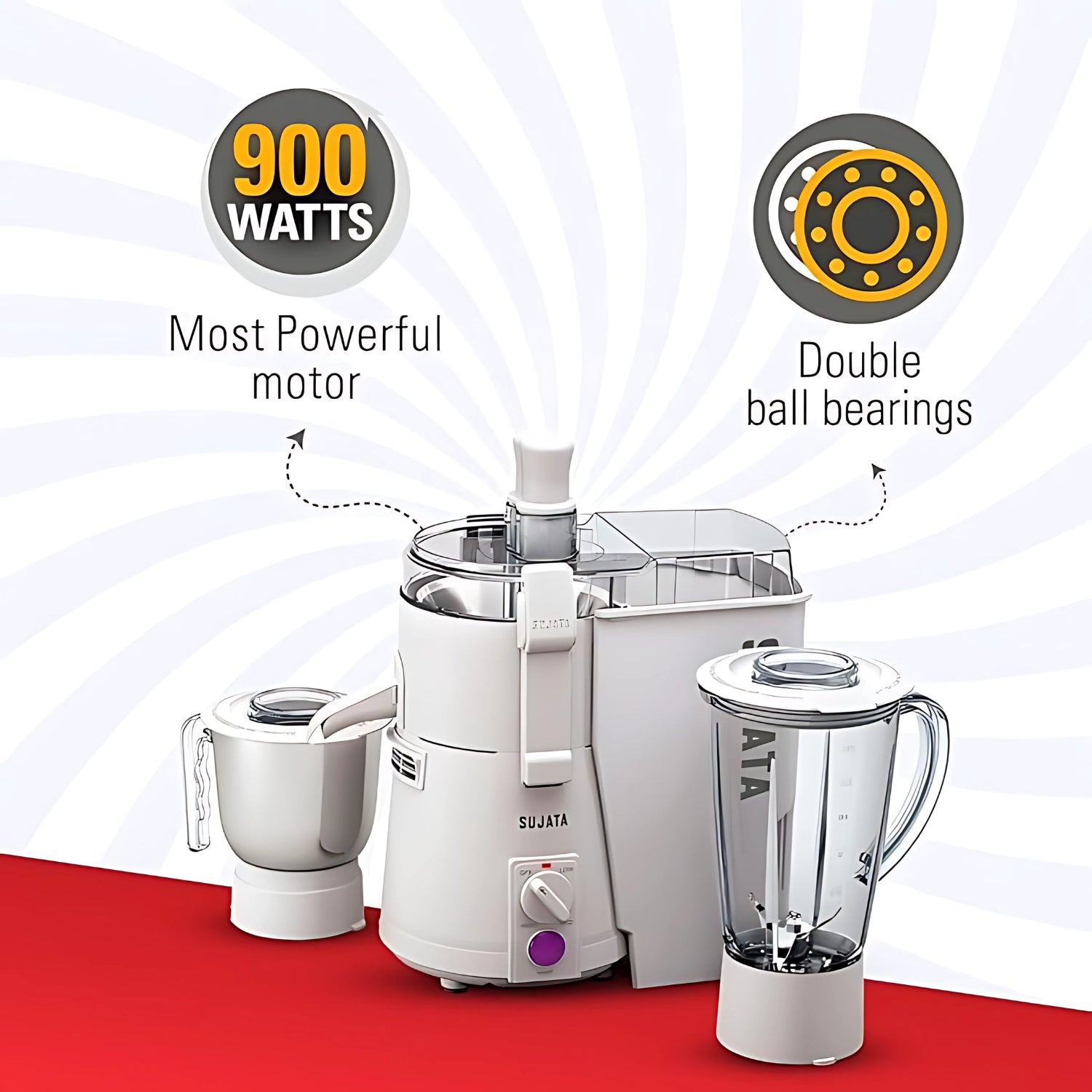 Sujata Powermatic Plus Juicer Mixer Grinder  900 Watts - White_3
