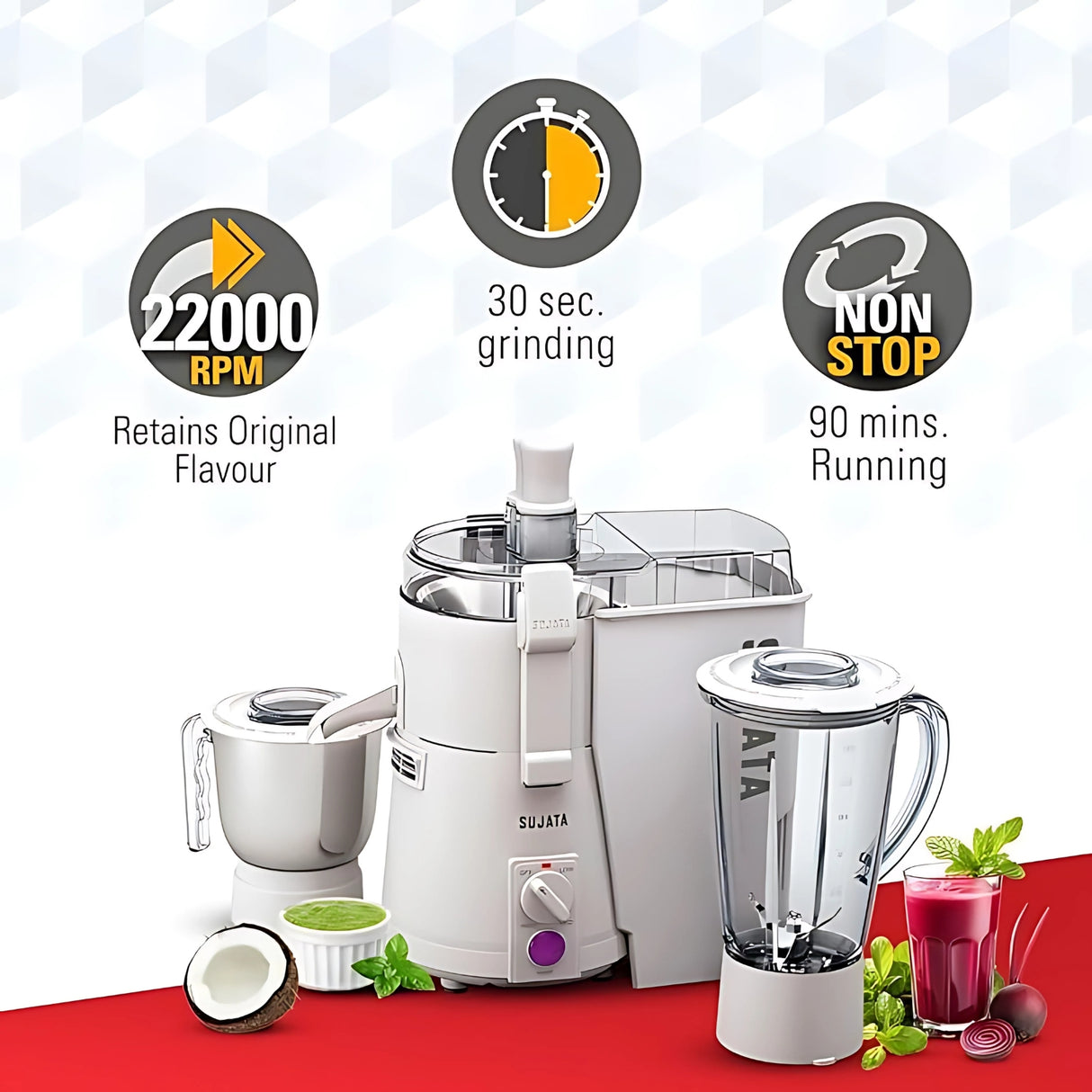 Sujata Powermatic Plus Juicer Mixer Grinder  900 Watts - White_5
