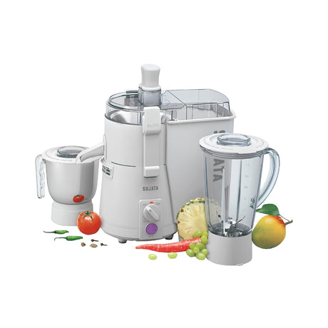 Sujata Powermatic Plus Juicer Mixer Grinder 900 Watts - White_Front View