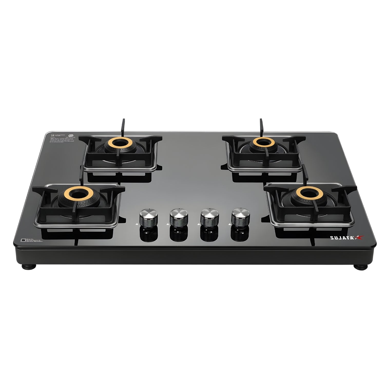 Sujata Premium Cross 4-Burner Cooktop Gas Stove – Black_1