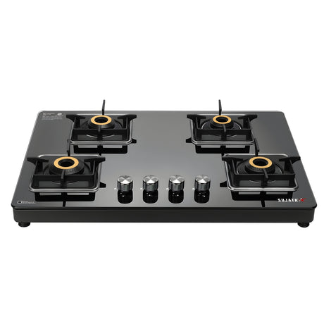 Sujata Premium Cross 4-Burner Cooktop Gas Stove – Black_1