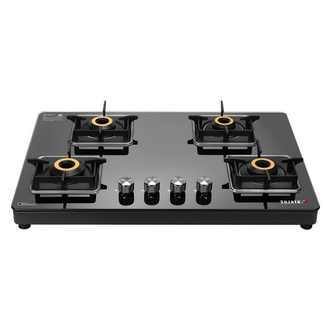 Sujata Premium Cross 4-Burner Cooktop Gas Stove – Black_1