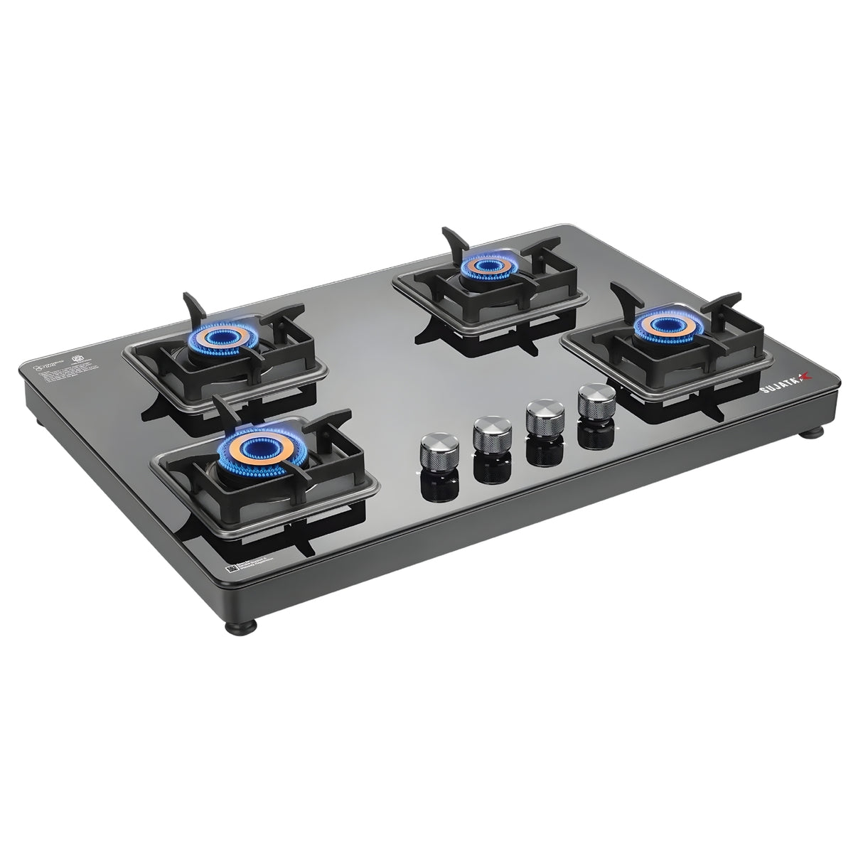 Sujata Premium Cross 4-Burner Cooktop Gas Stove – Black_2