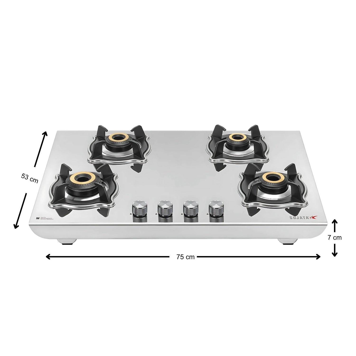 Sujata Robusto 4B Cooktop Gas Stove – Silver_3
