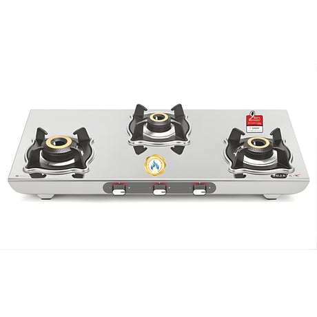 Sujata Sterno 3-Burner Cooktop Stainless steel Gas Stove – Silver_1