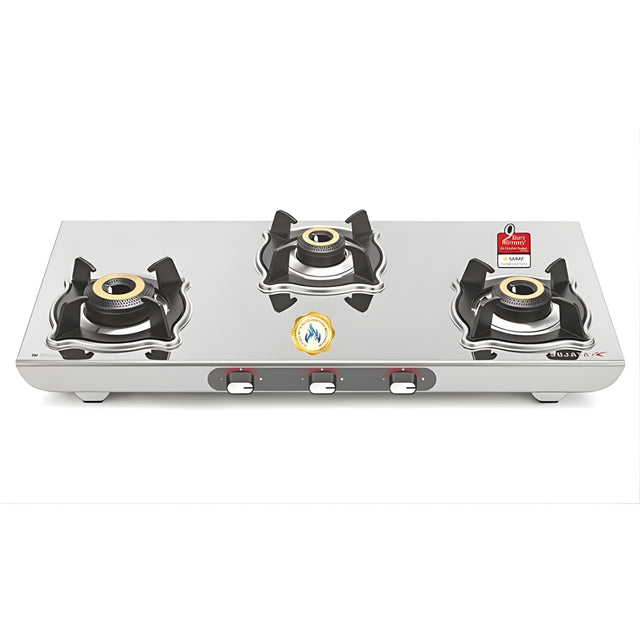 Sujata Sterno 3-Burner Cooktop Stainless steel Gas Stove – Silver_1