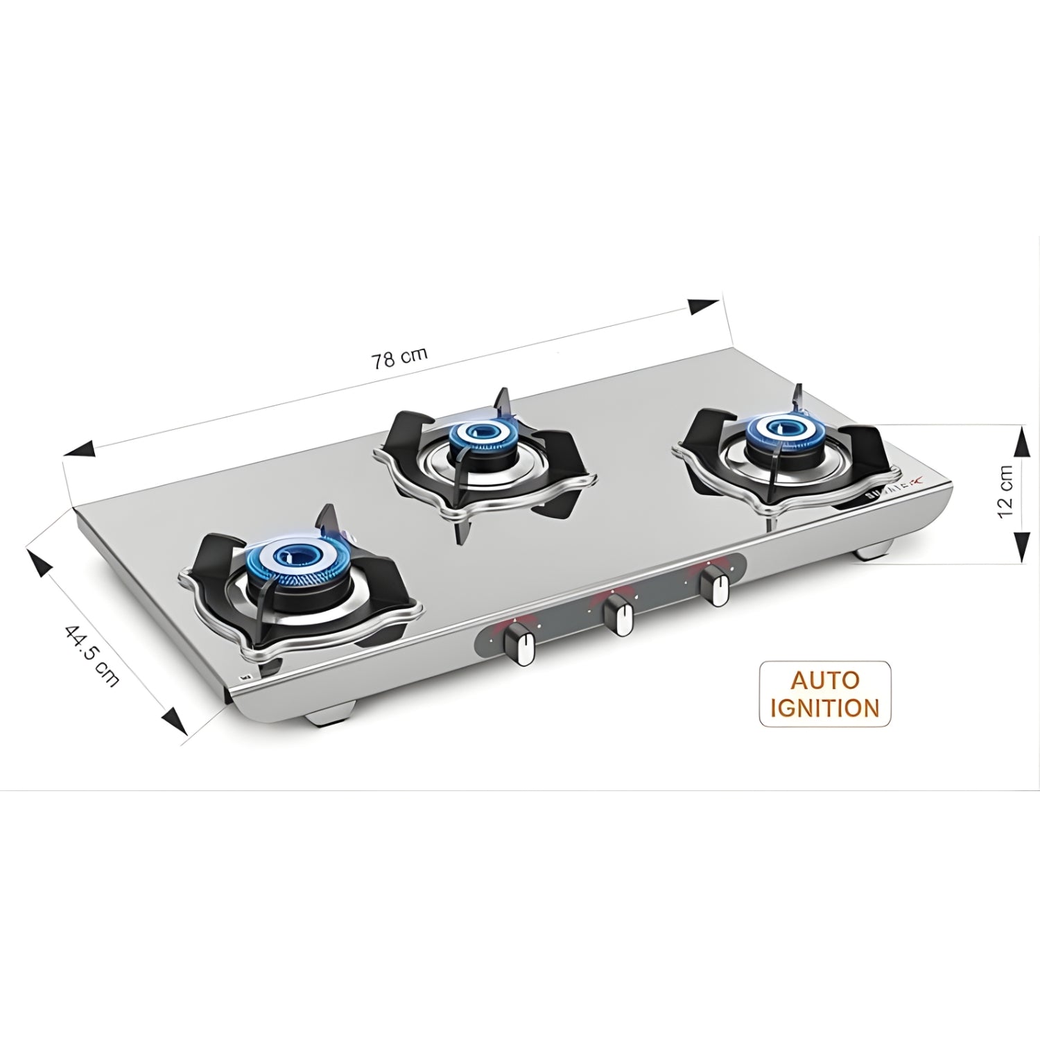 Sujata Sterno 3-Burner Cooktop Stainless steel Gas Stove – Silver_4