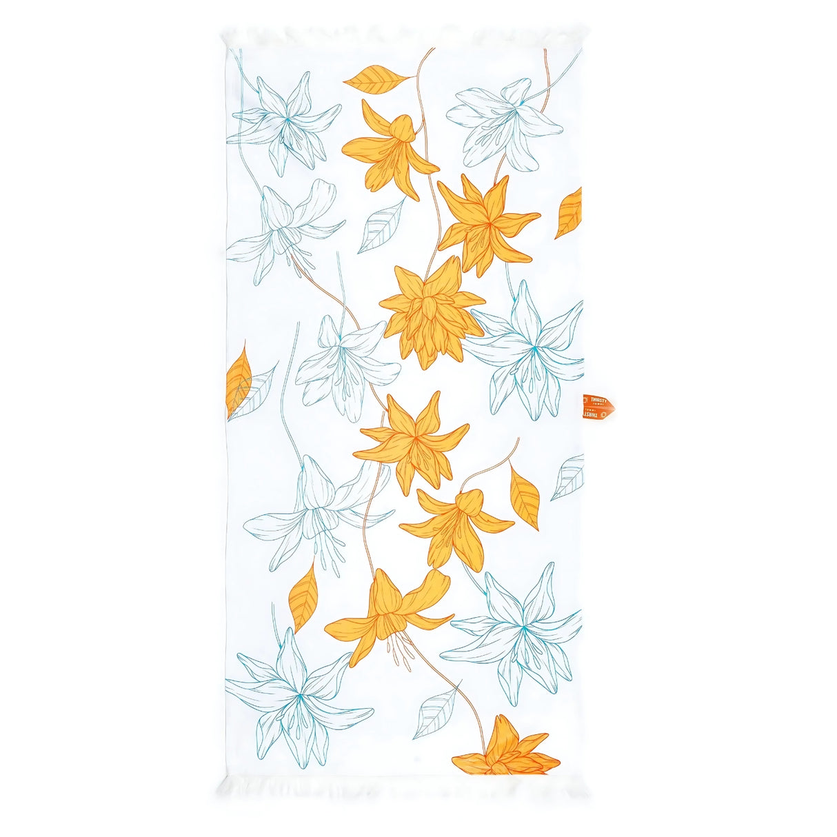 Doctor Towels Sunlit Bloom Bamboo Bath Towel 70x140 cm - White Base