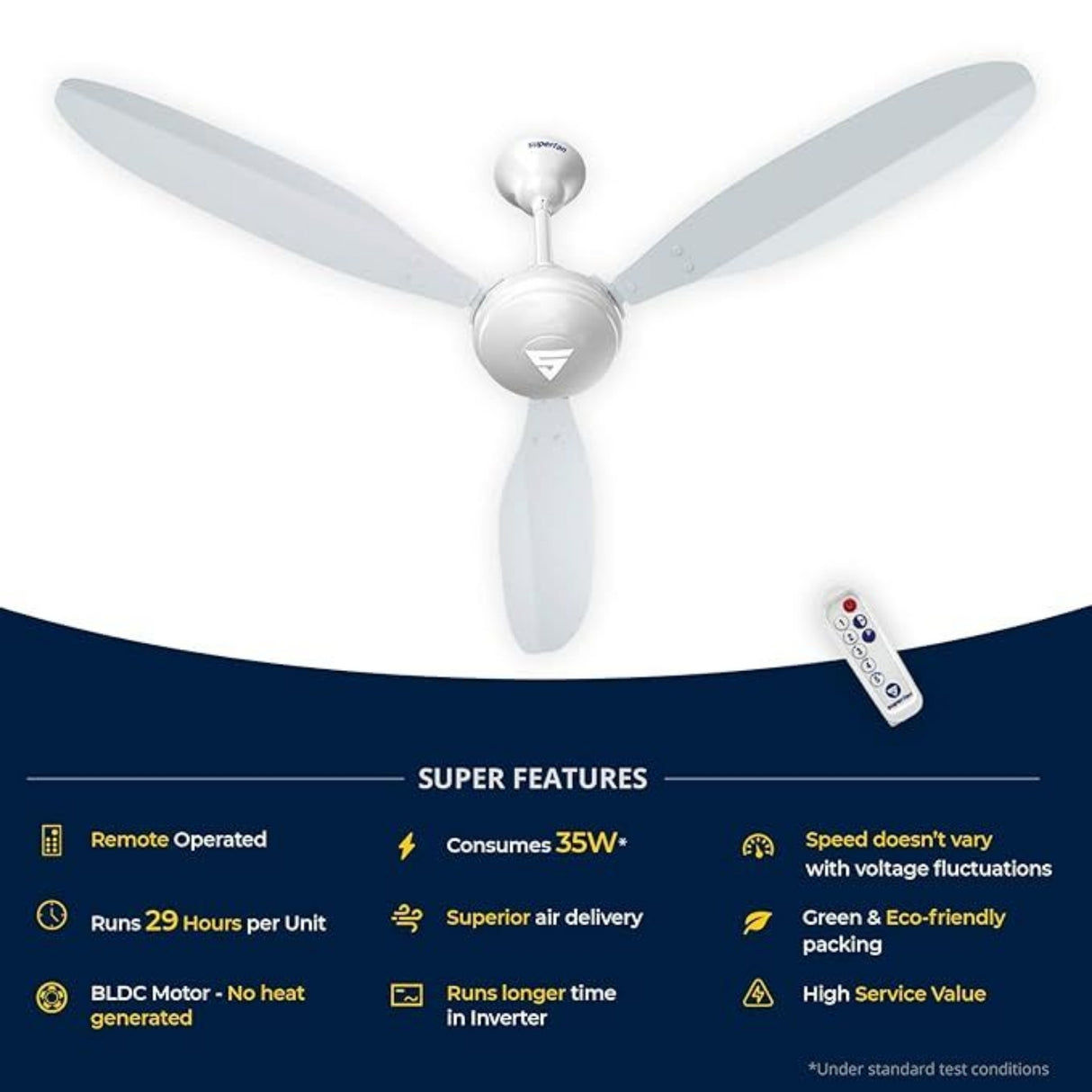 Super Fan X1 Ceiling Fan 48 in - White